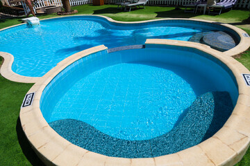 A small paid VIP pool hotel grounds.