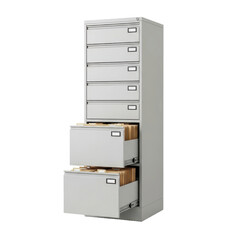 Gray Filing Cabinet Drawers Open Files