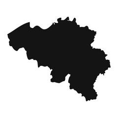 Black and White Belgium Simple Map