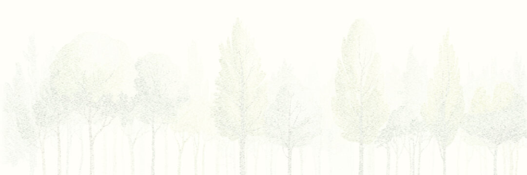 Minimal CAD Tree Line Drawing and Wetland Forest Section Vector Set, Side View Architectural Illustration for Landscape Design, Planning, and Environmental Elevations