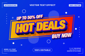 Hot Deals Bold 3D Text Effect Template &ndash; Editable Vector