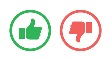 Obraz premium Thumb icon set up and down hand gestures approval disapproval vector
