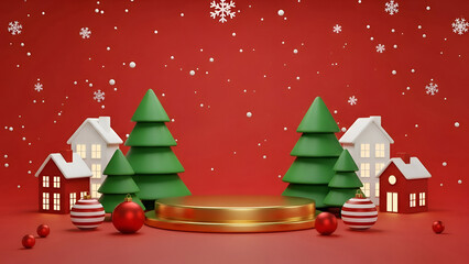 Obraz premium Winter holiday village display