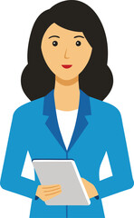 Empowered professional woman with tablet illustration