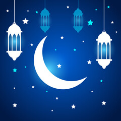 Ramadan kareem greeting card banner template design vector