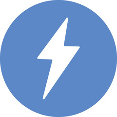 Lightning bolt symbol on blue background