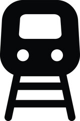 Simple black icon of commuter train