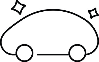 Outline icon of clean shining car