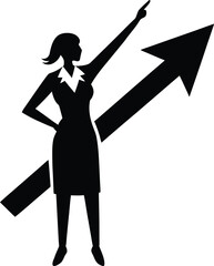 Woman empowerment and progress icon