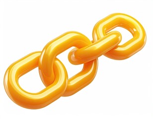 Obraz premium Shiny, golden links interconnected against a bright white background