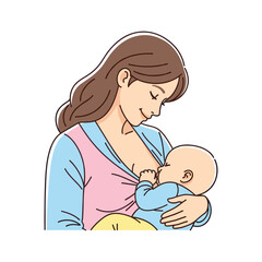 illustration of a woman breastfeeding