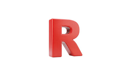 Red 3D Letter R isolated