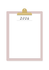 2026の手書きの文字と白紙を挟んだバインダー - シンプルでおしゃれな2026年の目標･計画の素材