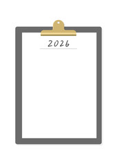 2026の手書きの文字と白紙を挟んだバインダー - シンプルな2026年のプランナーのフォーマット
