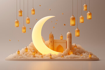 3D Ramadan Night Scene