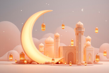 3D Ramadan Night Scene