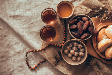 Ramadan Iftar Table Flat Lay