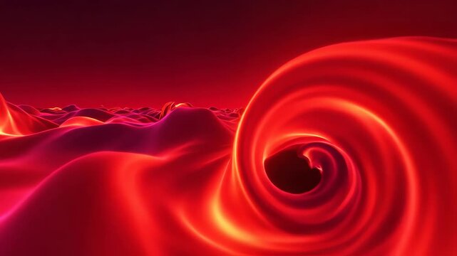 High energy dynamic motion graphic background featuring rapidly shifting undulating waves of vibrant ruby red and intense fiery scarlet creating pulsing movement movement, scarlet, dynamic