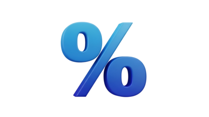 Blue percentage symbol