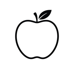 Simple Apple Outline Icon Design
