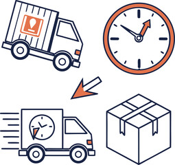 Finance line icons set. Money payments elements outline icons collection.