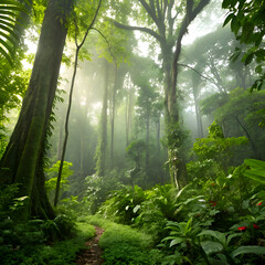Misty Jungle Path Scene