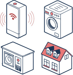 Finance line icons set. Money payments elements outline icons collection.