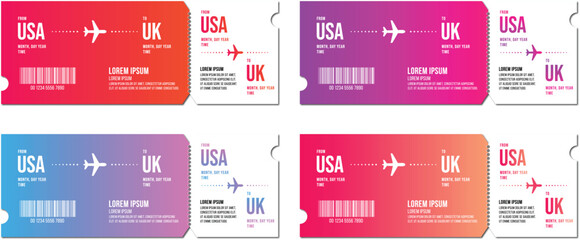 Gradient Airways ticket template. © MUHAMMAD