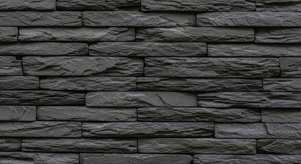 Dark Gray Stacked Stone Wall Texture Background