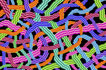 Abstract background with colorful wavy lines. Vector illustration.