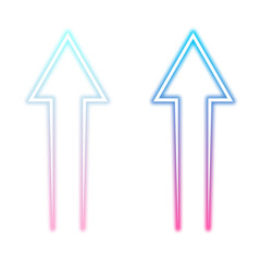 Neon Arrows Pointing Upward on a White Background