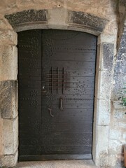 Old door detail in saint paul de vence Medieval village in provence france