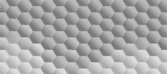 Abstract Halftone Dot Pattern Gradient Hexagon Shape Background