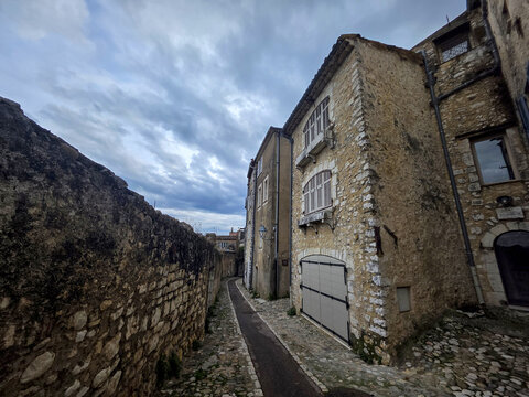 Fototapeta saint paul de vence Medieval village in provence france in xmas season
