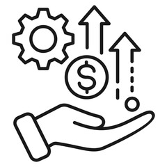 Monetization Outline Icon Vector Illustration