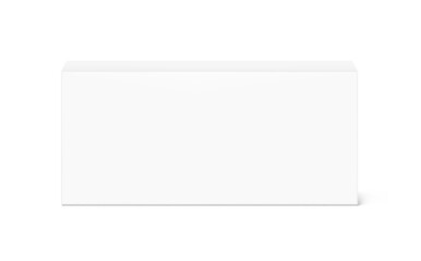 Realistic closed cardboard box mockup. Vector illustration isolated on white background. Taking your 2D designs into 3D. Can be use for medicine, food, cosmetic and other. EPS10.