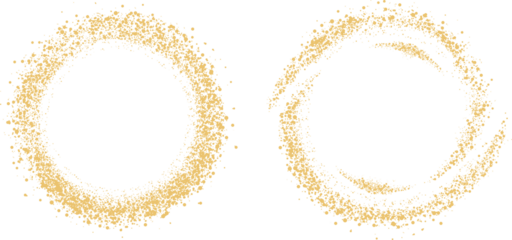 Gold Glitter Circle Gold glitter. Golden sparkle confetti. Shiny glittering dust. Gold Foil splatter glitter Golden  stroke on transparent background. Festive background with gold glitter 