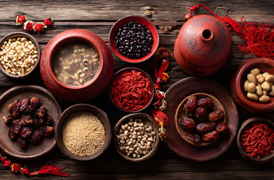 Laba Congee food materials display