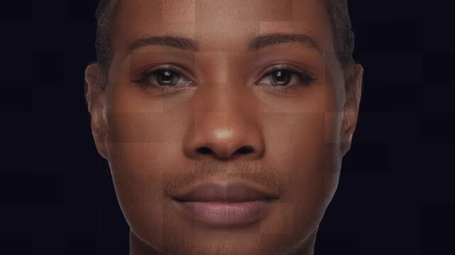 Creative video ad of faces transformation of diverse people. Concept of human diversity, identity change, inclusivity, social awareness, modern storytelling, and equality themes.