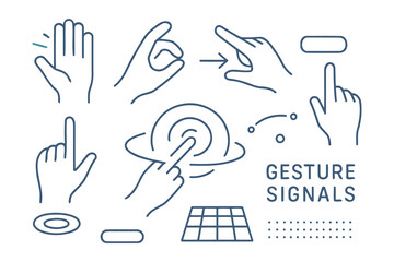 Fototapeta premium Interactive Touch Screen Hand Gesture Signals Icon Set