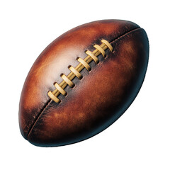 Vintage Leather Football on Blue Background 