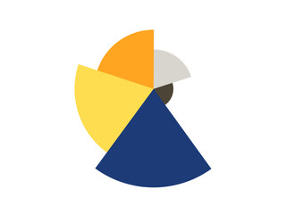 Abstract Geometric Pie Chart Segments Composition, Abstract Person or infographic icon