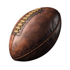 Vintage Leather Football on Dark Background