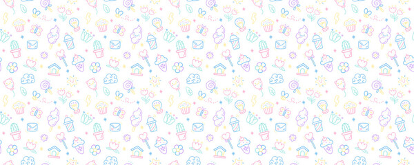 Cute THINGS Seamless Pattern - 1