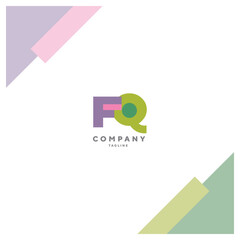 Letters FQ  Colourful Joint logo icon vector template.