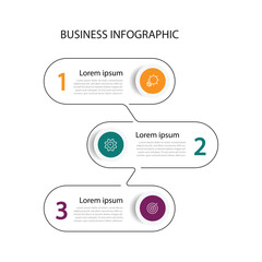 Infographic template vector design. 3 step line columns with icons can be used for workflow layout, presentation template and web graphic design.