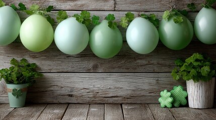 St. Patrick's birthday with green colors, shamrock decorations