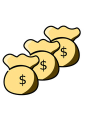 coin and money bag vector illustration