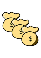 coin and money bag vector illustration