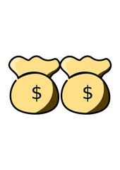 coin and money bag vector illustration